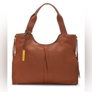 VINCE CAMUTO Camel Tan Leather Shoulder Bag